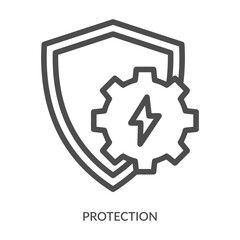 Protection Icon Line Style. Design Vector Illustration