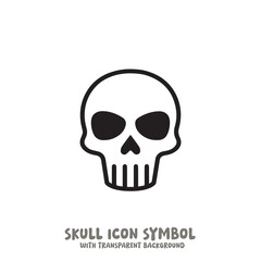 Skull Icon Symbol Vector Illustration in Black and White