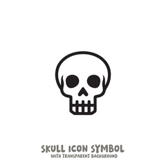 Skull Icon Symbol Vector Illustration in Black and White