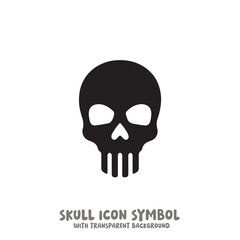 Skull Icon Symbol Vector Illustration in Black and White