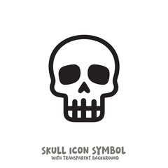 Skull Icon Symbol Vector Illustration in Black and White
