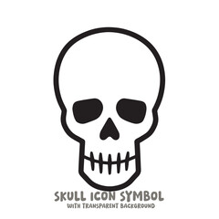 Skull Icon Symbol Vector Illustration in Black and White