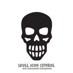 Skull Icon Symbol Vector Illustration in Black and White