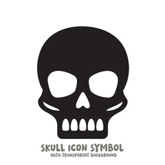 Fototapeta premium Skull Icon Symbol Vector Illustration in Black and White
