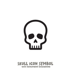 Skull Icon Symbol Vector Illustration in Black and White