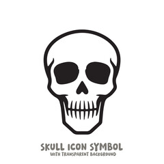 Skull Icon Symbol Vector Illustration in Black and White
