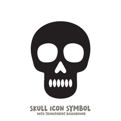 Skull Icon Symbol Vector Illustration in Black and White