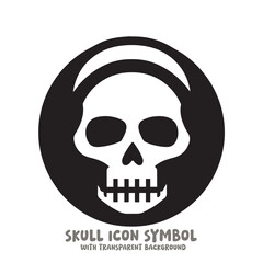 Skull Icon Symbol Vector Illustration in Black and White