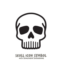 Skull Icon Symbol Vector Illustration in Black and White