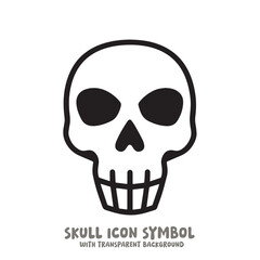 Skull Icon Symbol Vector Illustration in Black and White