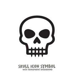 Skull Icon Symbol Vector Illustration in Black and White