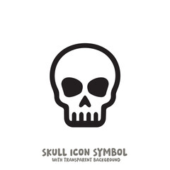 Skull Icon Symbol Vector Illustration in Black and White
