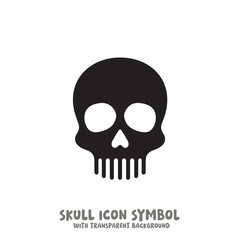 Skull Icon Symbol Vector Illustration in Black and White