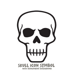 Skull Icon Symbol Vector Illustration in Black and White