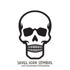 Skull Icon Symbol Vector Illustration in Black and White