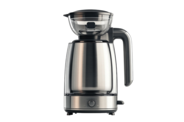 Stylish glass coffee maker with stainless steel base perfect for modern kitchens