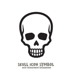 Skull Icon Symbol Vector Illustration in Black and White