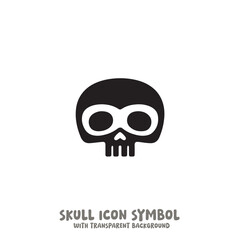 Skull Icon Symbol Vector Illustration in Black and White
