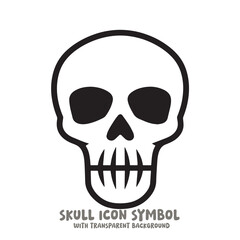 Skull Icon Symbol Vector Illustration in Black and White