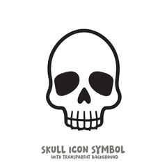 Skull Icon Symbol Vector Illustration in Black and White