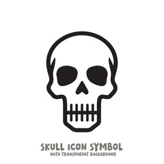 Skull Icon Symbol Vector Illustration in Black and White