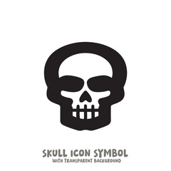 Skull Icon Symbol Vector Illustration in Black and White