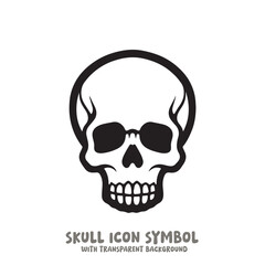 Skull Icon Symbol Vector Illustration in Black and White