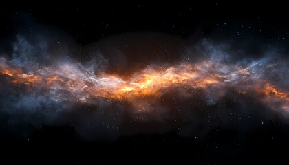 Fototapeta premium Colorful Cosmic Galaxy Nebula with Bright Stars in Dark Space