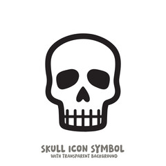 Skull Icon Symbol Vector Illustration in Black and White