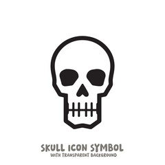 Skull Icon Symbol Vector Illustration in Black and White