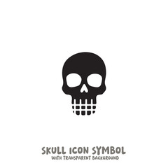 Skull Icon Symbol Vector Illustration in Black and White