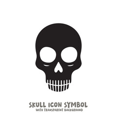 Skull Icon Symbol Vector Illustration in Black and White