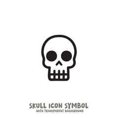 Skull Icon Symbol Vector Illustration in Black and White