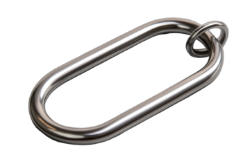 Silver carabiner isolated on transparent background showcasing its detailed design and functionality for various outdoor and sporting activities