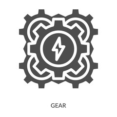 Gear Icon Line Style. Design Vector Illustration