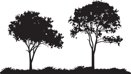 Sacred Tree with Roots Silhouette Bundle