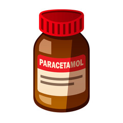 Bottle of paracetamol vector isolated illustration