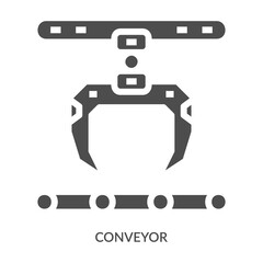 Conveyor Icon Line Style. Design Vector Illustration