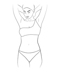 woman in a swimsuit simple drawing