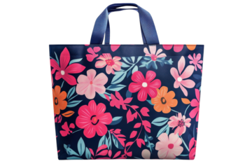 Colorful floral tote bag designed for everyday use at the beach or market with sturdy handles for easy carrying