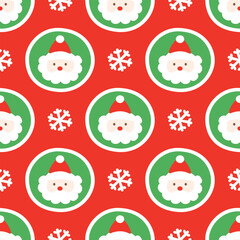 Santa Claus and snowflakes seamless pattern design for background, wallpaper, textile design, fabric, card, wrapping paper, carpet, notebook, diary cover, blanket, blanket for kids, decorative and etc
