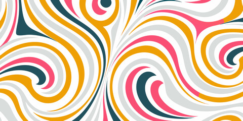 Abstract swirling lines pattern in vibrant colors and flowing organic shapes