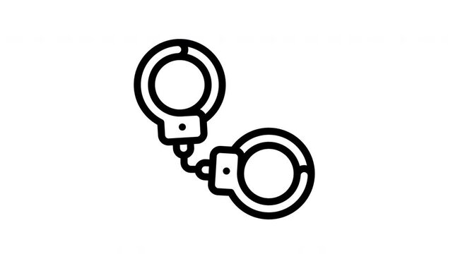handcuffs minimalist stroke animation