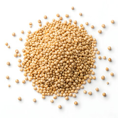 Fototapeta premium Quinoa grains isolated on white background, featuring tiny, round seeds known for being gluten-free,