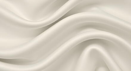 Naklejka premium Elegant Flowing Light Fabric Background with Smooth Waves and Soft Shadows