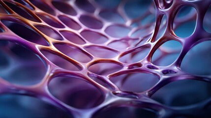 This intricate 3D rendering showcases a mesmerizing purple network structure, illustrating the beauty of abstract forms and their dynamic connections in a digital universe.