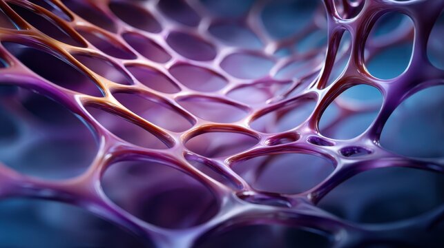 This intricate 3D rendering showcases a mesmerizing purple network structure, illustrating the beauty of abstract forms and their dynamic connections in a digital universe. - Powered by Adobe