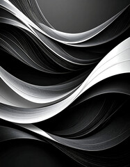 Abstract black white wavy lines