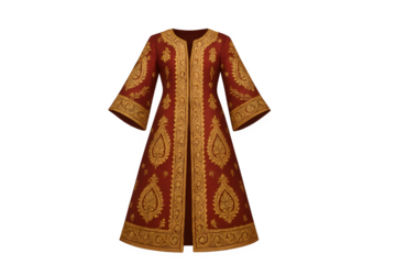 Turkish Kaftan Traditional Dress Isolated on Transparent Background PNG

