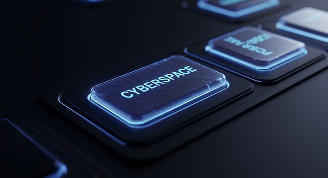 Enter cyberspace with this glowing futuristic keyboard key